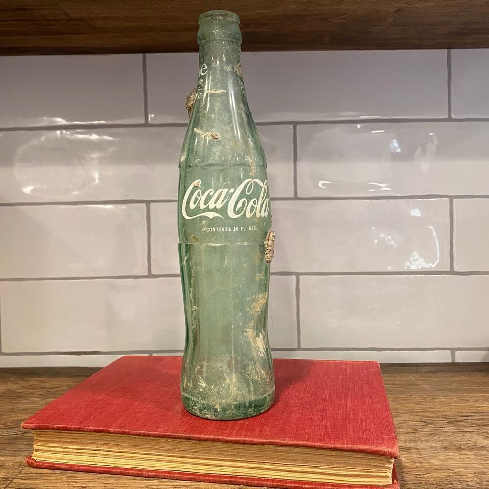 Vintage 1960’s Green Glass Coca Cola Soda Bottle Coke